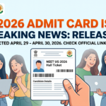 NEET 2026 Admit Card official release news banner showing students checking hall tickets on laptops with The Career Assistance counseling help.
