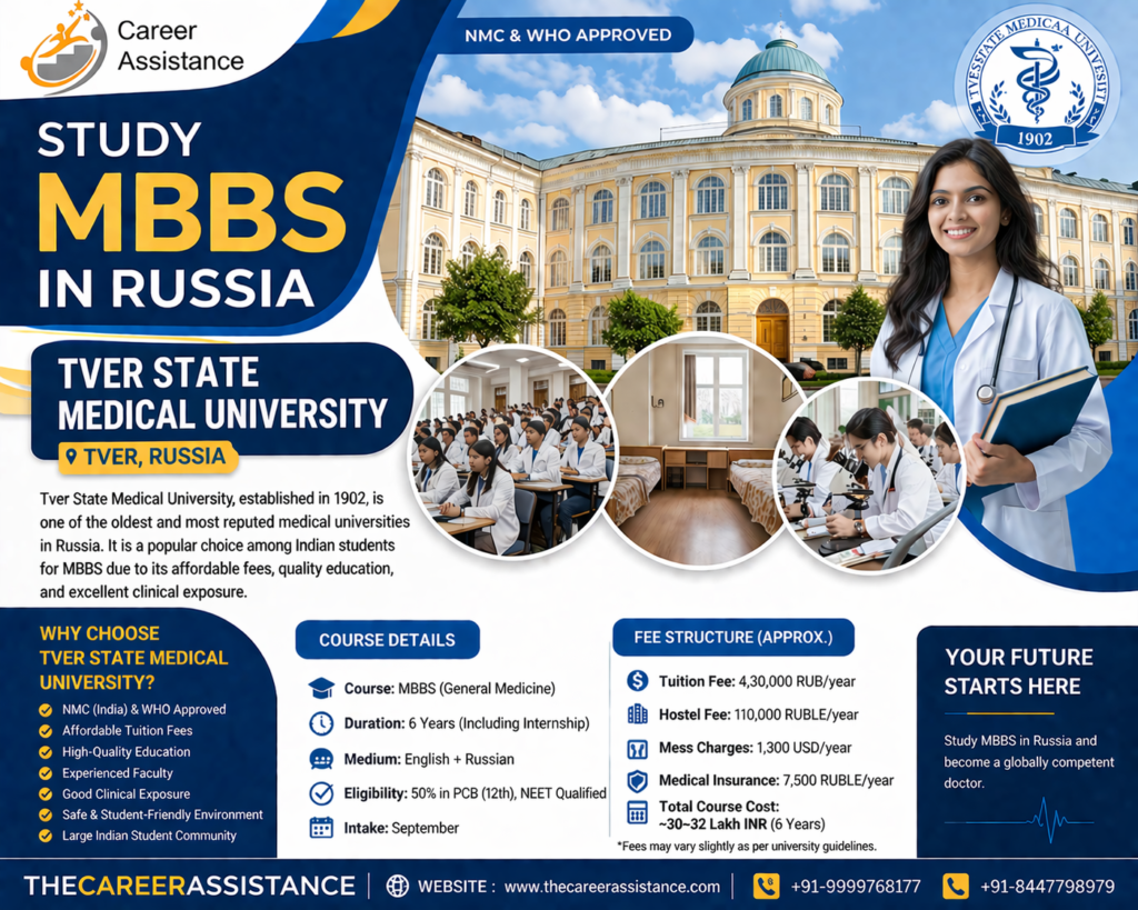 Study MBBS in Russia at Tver State Medical University 2026 admission for Indian students.